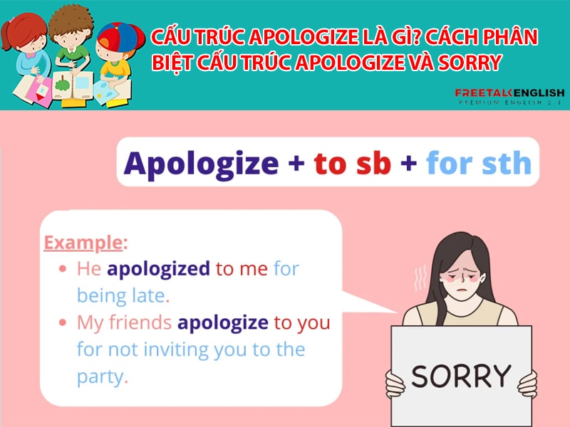 Cấu trúc Apologize là gì? Cách phân biệt cấu trúc Apologize và Sorry
