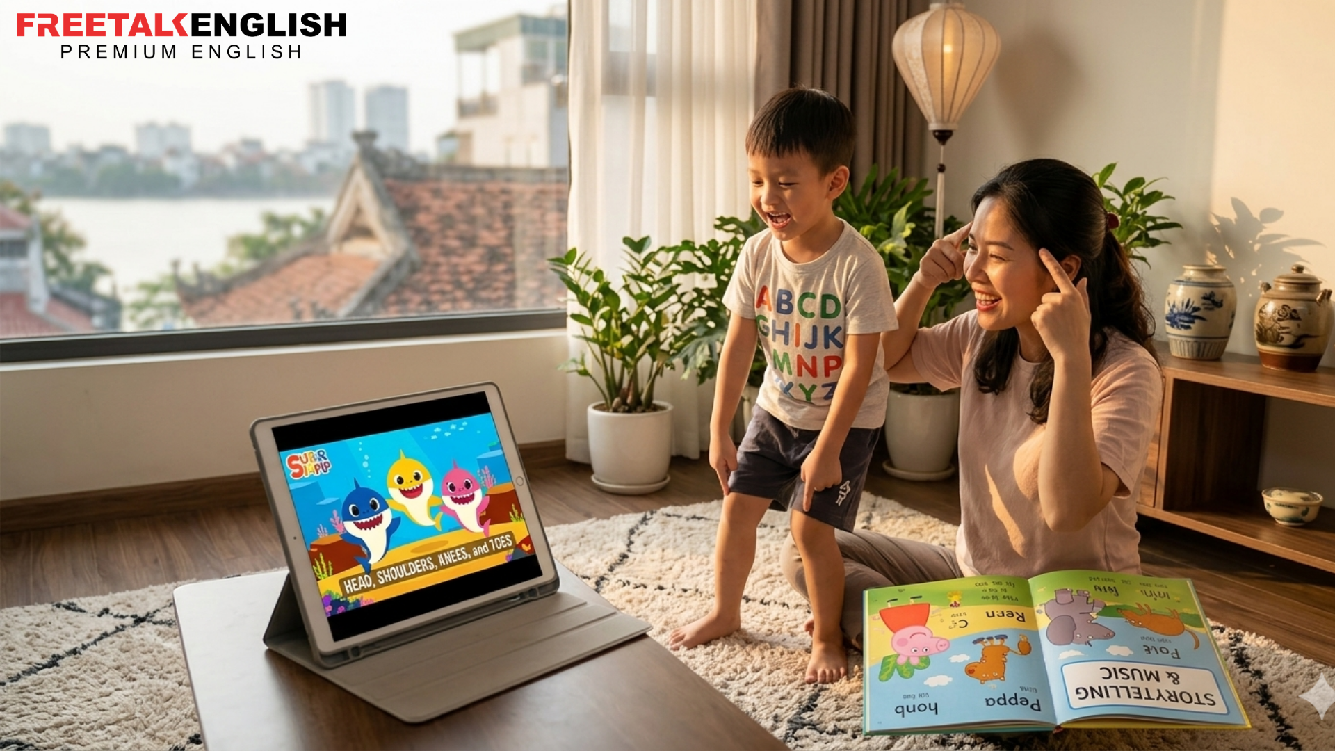 Tiếng Anh Trẻ Em Hà Nội: 60 Trò Chơi 5 Phút Giúp Con Luyện Nói Tại Nhà (Không Cần Đồ Dùng)